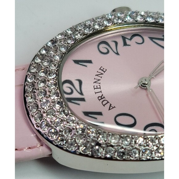 Adrienne Quartz ADR057 Womens Watch Pink Band Diamond Jewel Trim New Battery - Picture 4 of 13